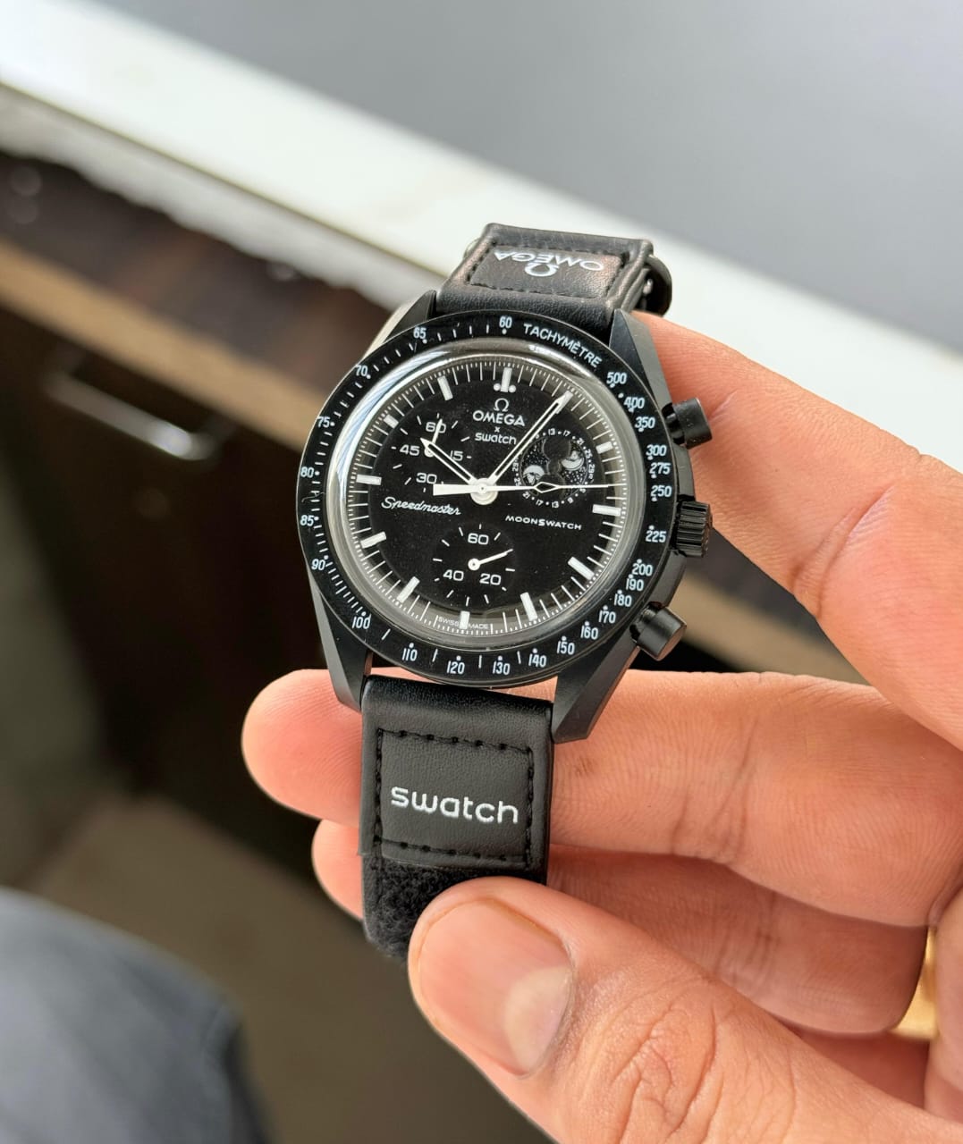 Omega Speedmaster Moonswatch greyBlack with black belt high quality