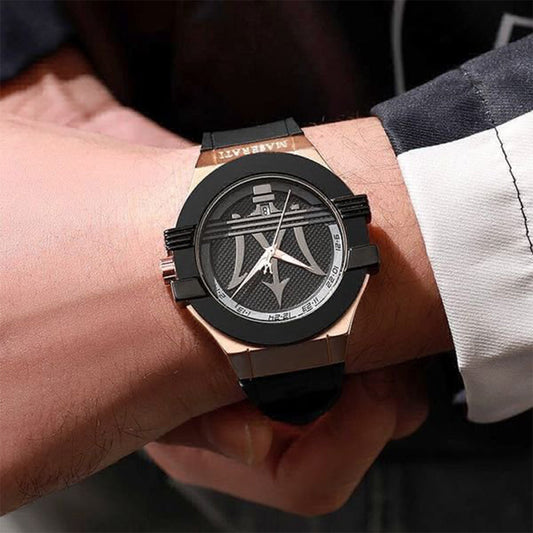 Maserati Black Copper Leather Watch