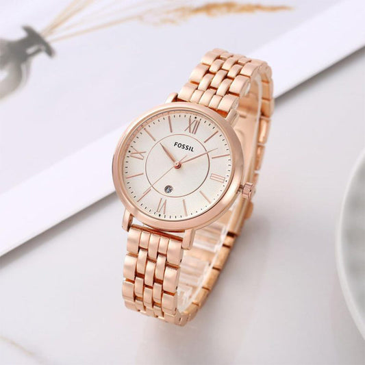 Fossil Rose Gold Brown Dial Ladies Watch