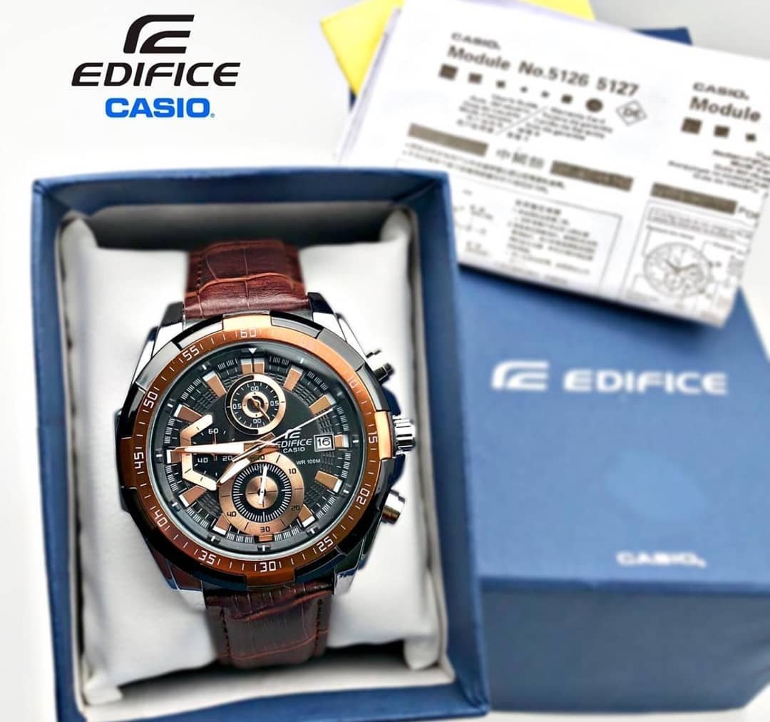 Edifice Brown Leather Watch