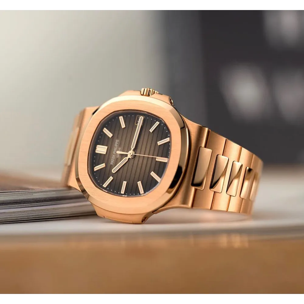 Patek Phillipe Nautilus Rosegold Metal Brown Dial Virat Kholi Watch