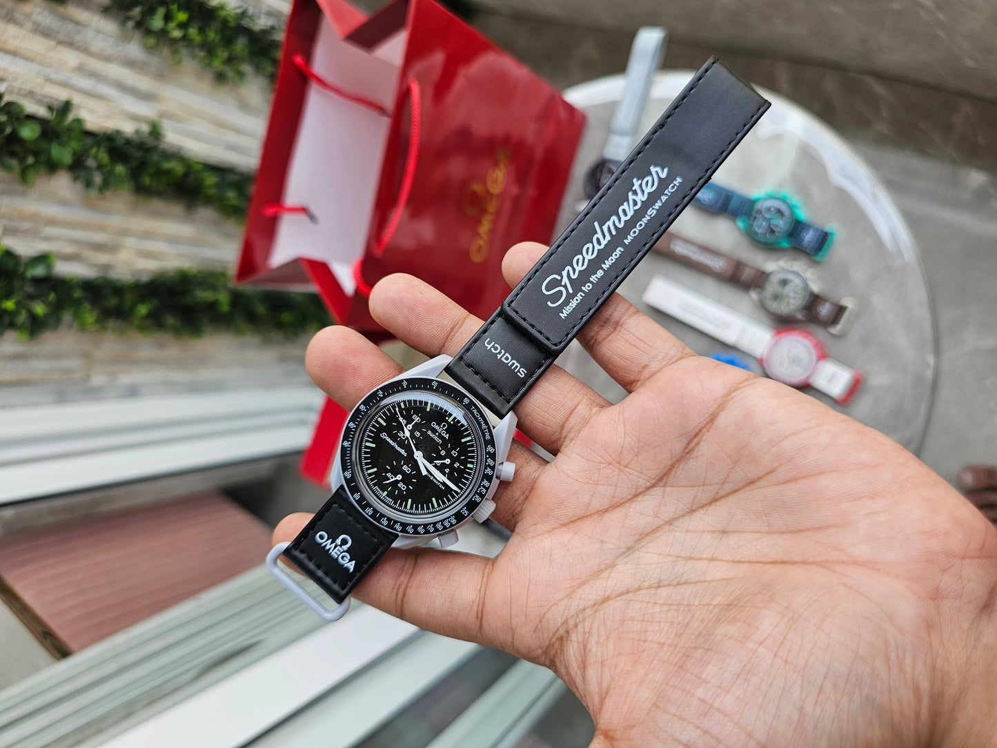 Omega Speedmaster Moonswatch greyBlack with black belt high quality