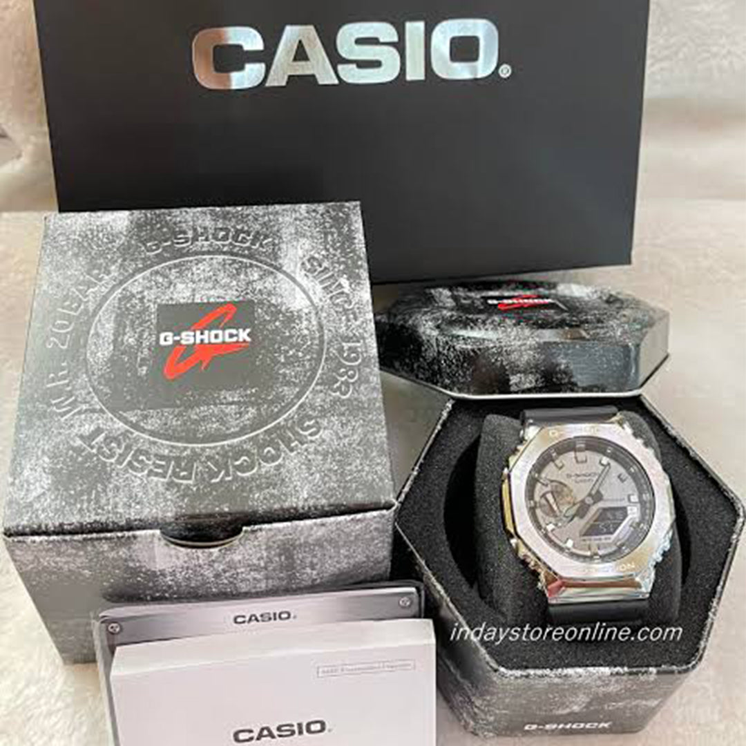 G-shock Gm 2100 Stainless Steel Rainbow Black Strap Watch