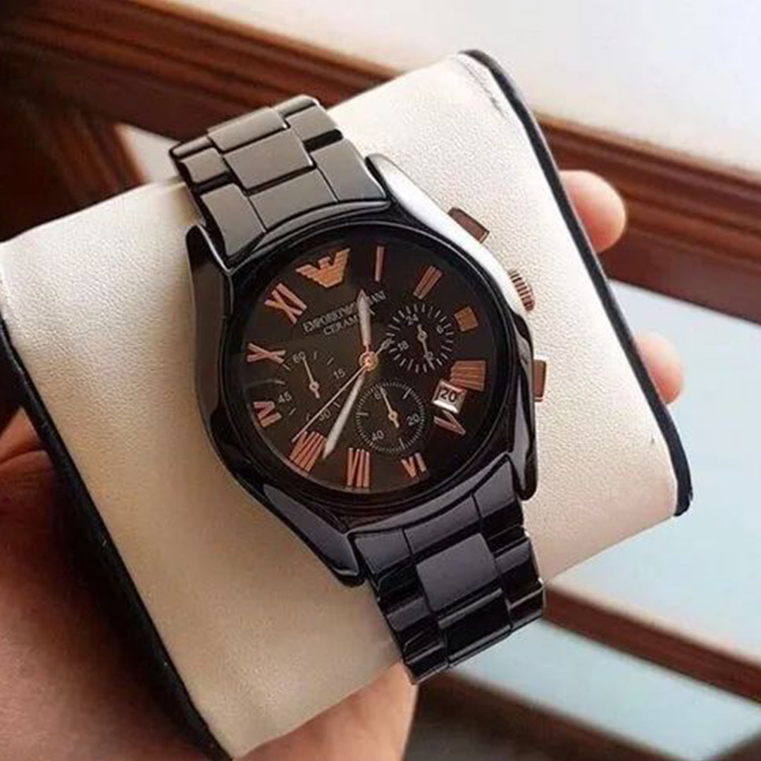 Armani Ceramica Black Copper Metal Watch