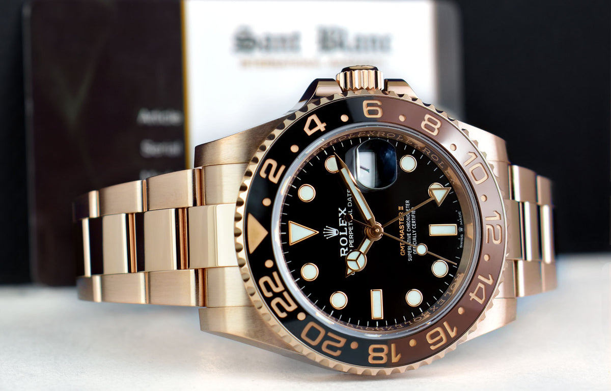 Rolex Gmt Master Rosegold Gold Black Metal Virat Watch