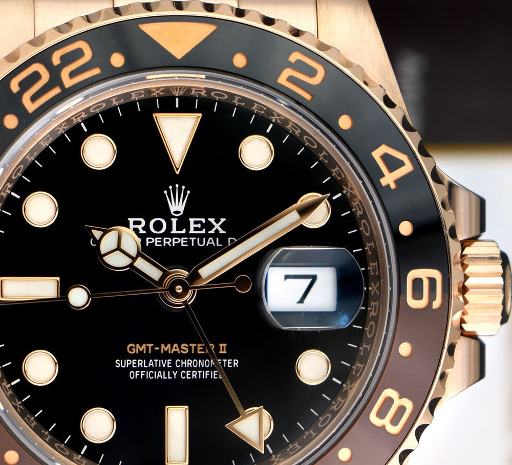 Rolex Gmt Master Rosegold Gold Black Metal Virat Watch