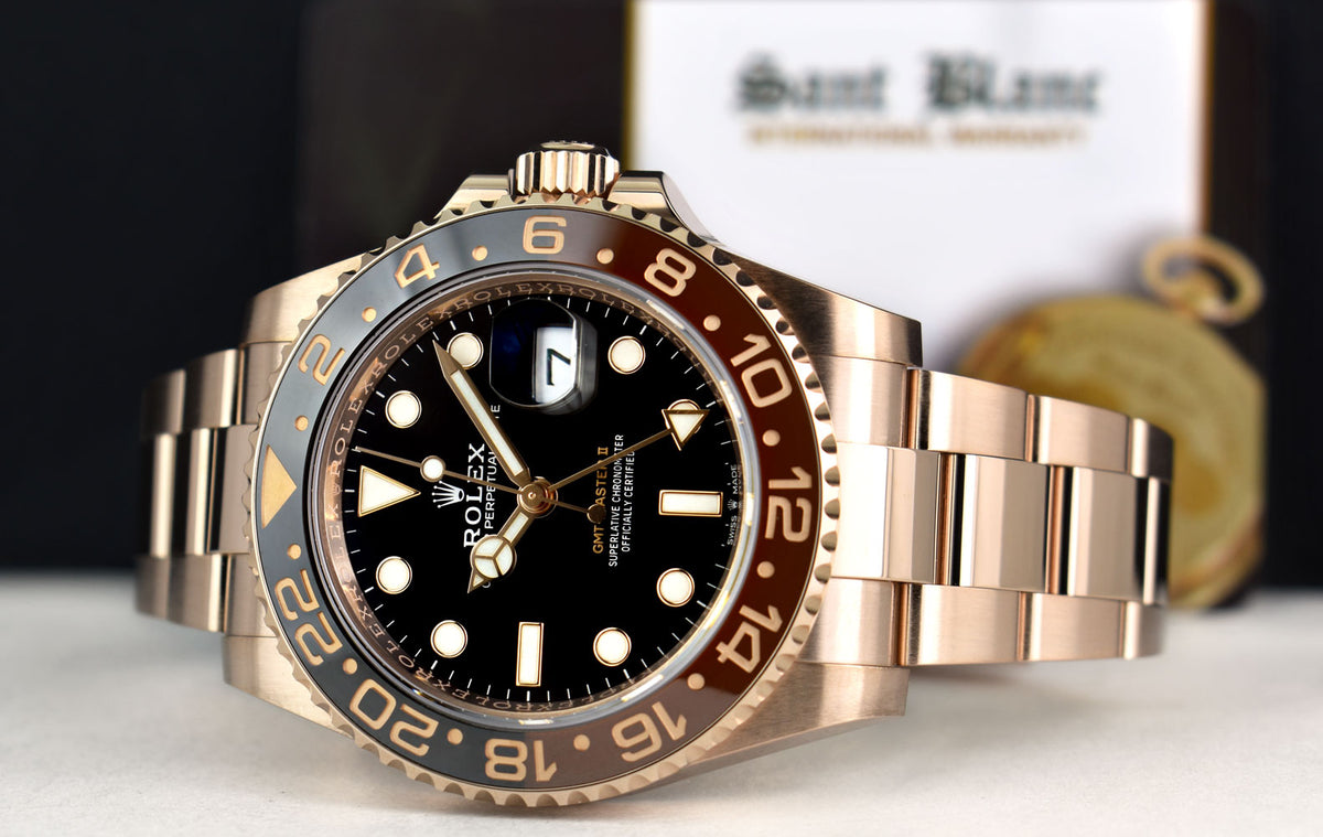 Rolex Gmt Master Rosegold Gold Black Metal Virat Watch