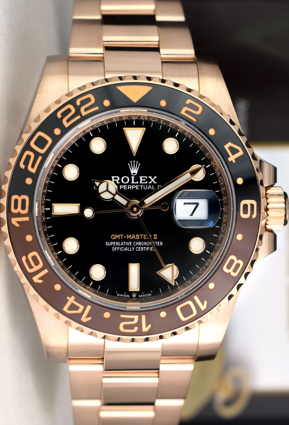 Rolex Gmt Master Rosegold Gold Black Metal Virat Watch