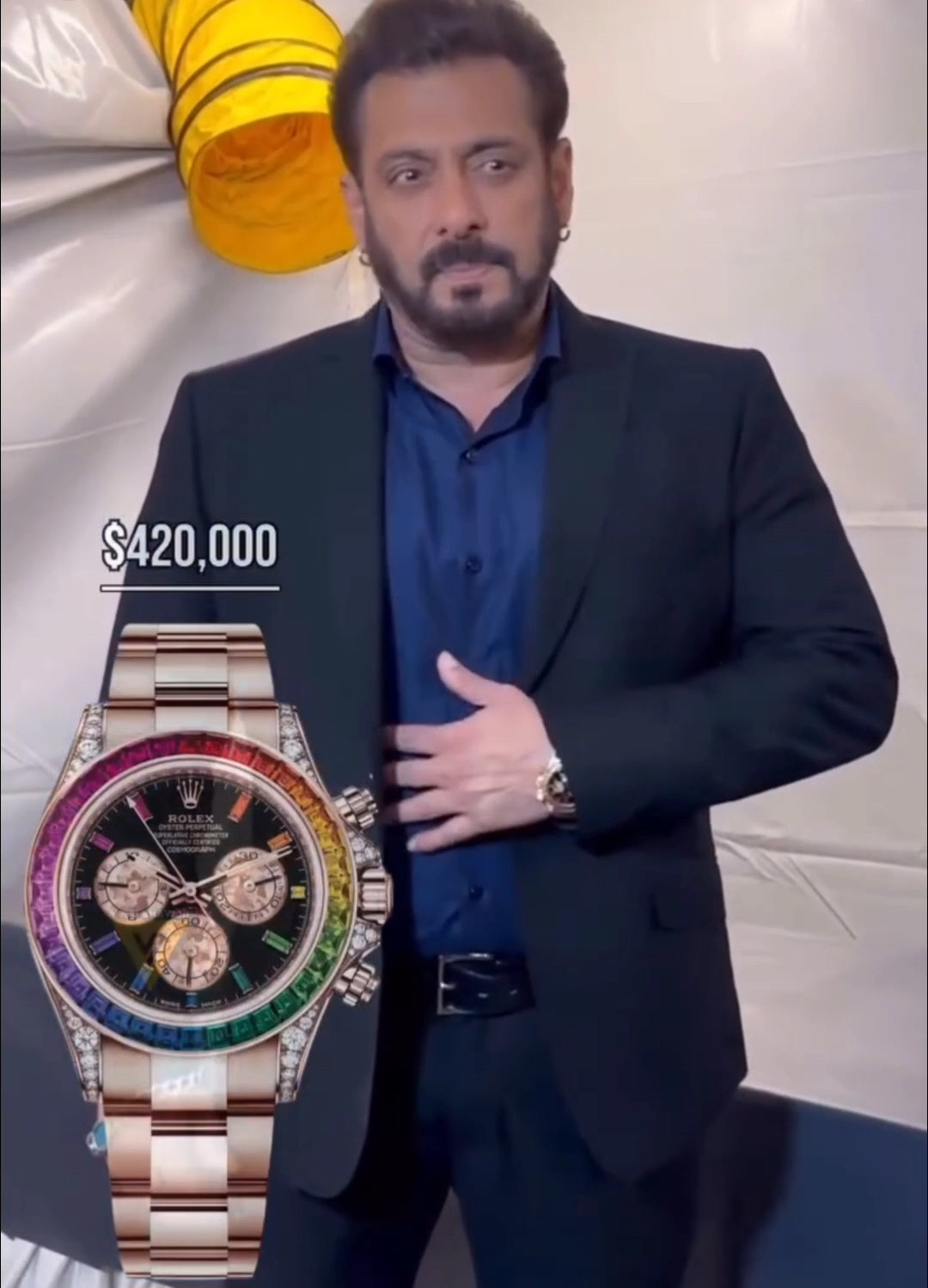 Role_x Daytona Rainbow Rosegold Gold Diamond Watch