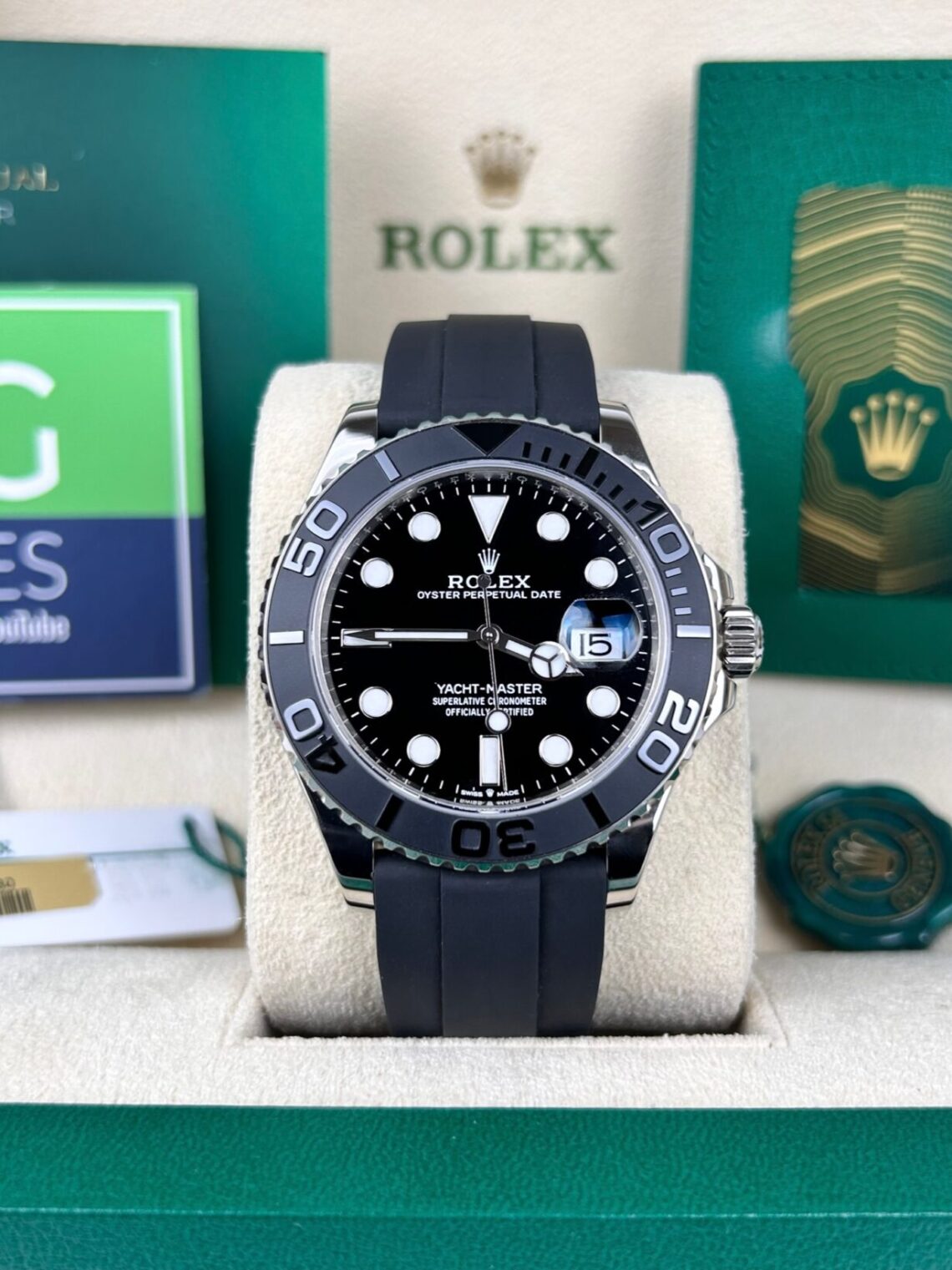 Rolex Yacht master Silicon band Silver black Virat kholi watch (automatic)