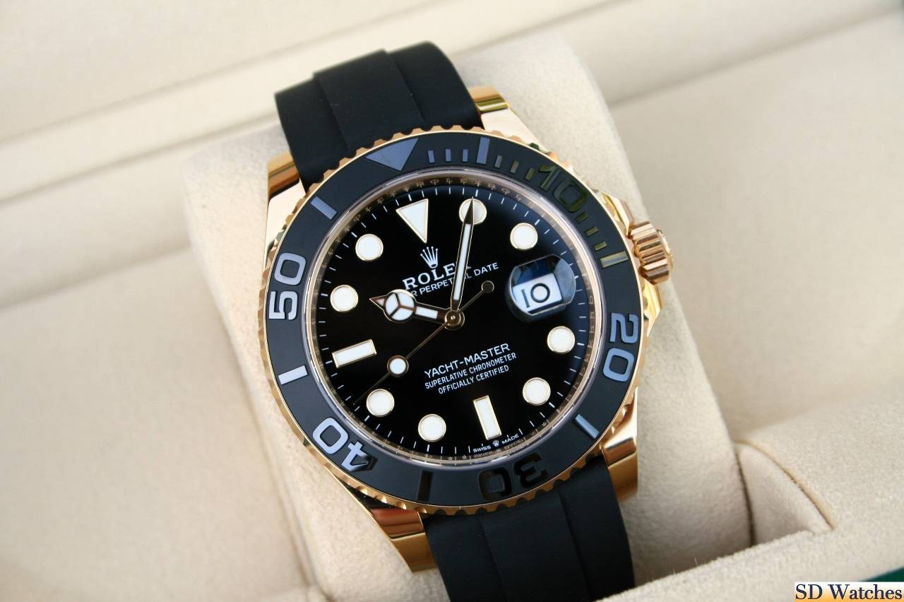 Rolex Yacht master Silicon band gold black Virat kholi watch (automatic)